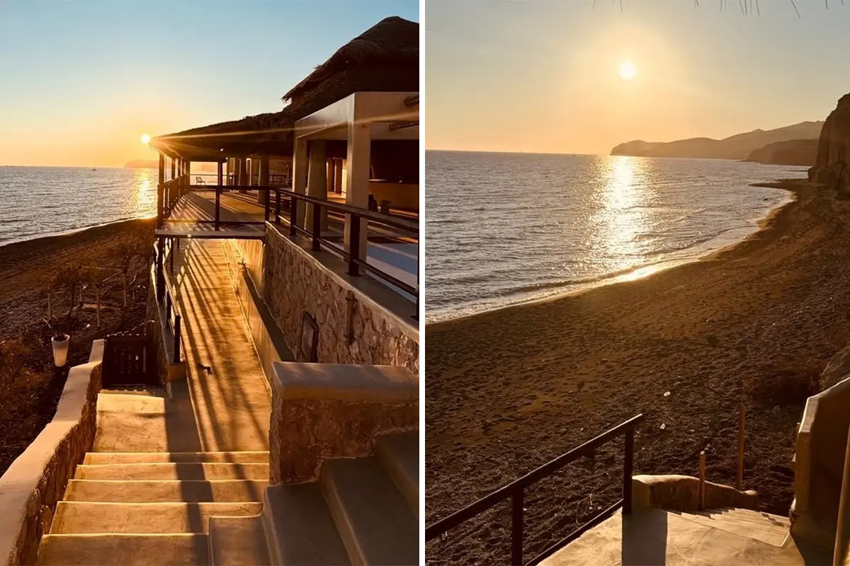 Sunset at the beach club