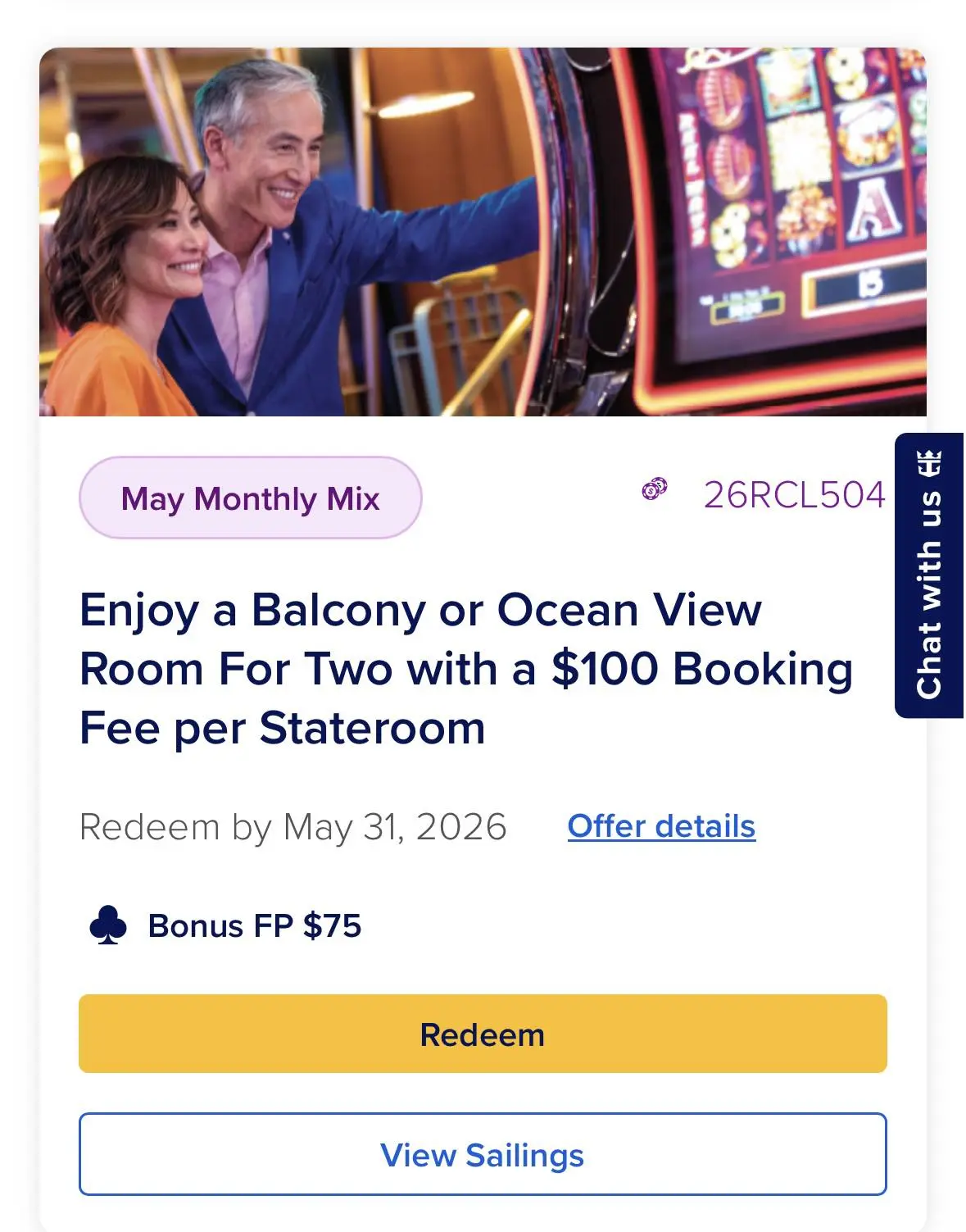 Casino booking fee