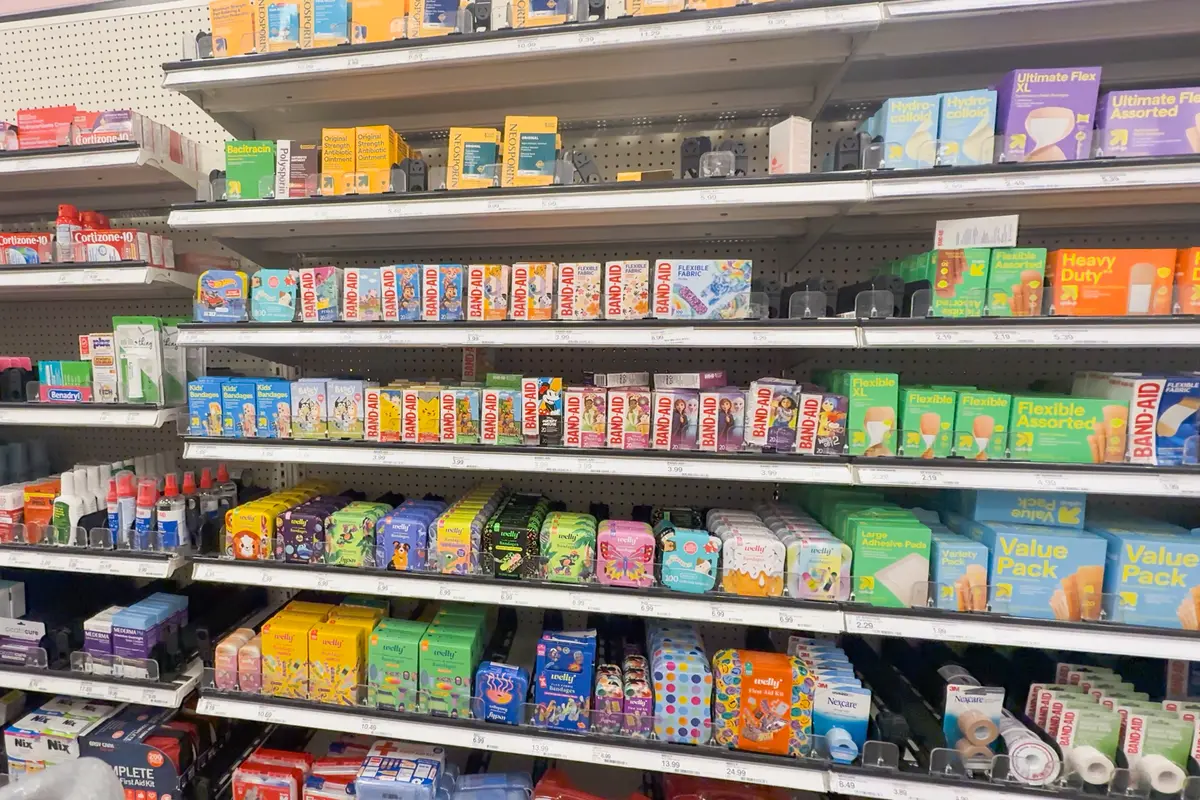 band-aids in an aisle at Target