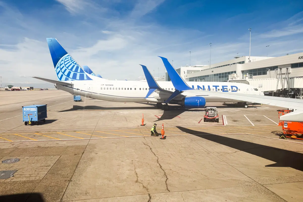 United airplane at Denver Airport