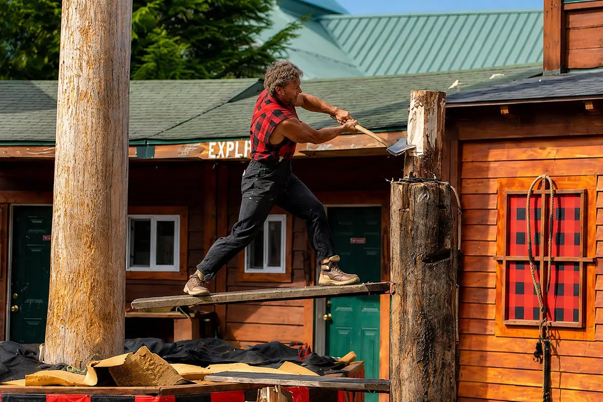 Lumberjack chopping wood