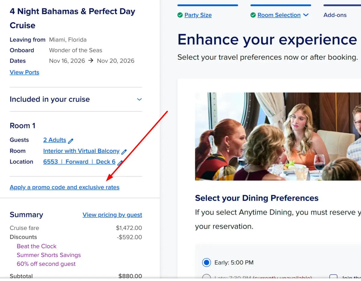 How to apply a promo code