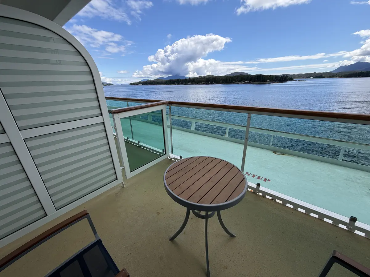 Table on balcony