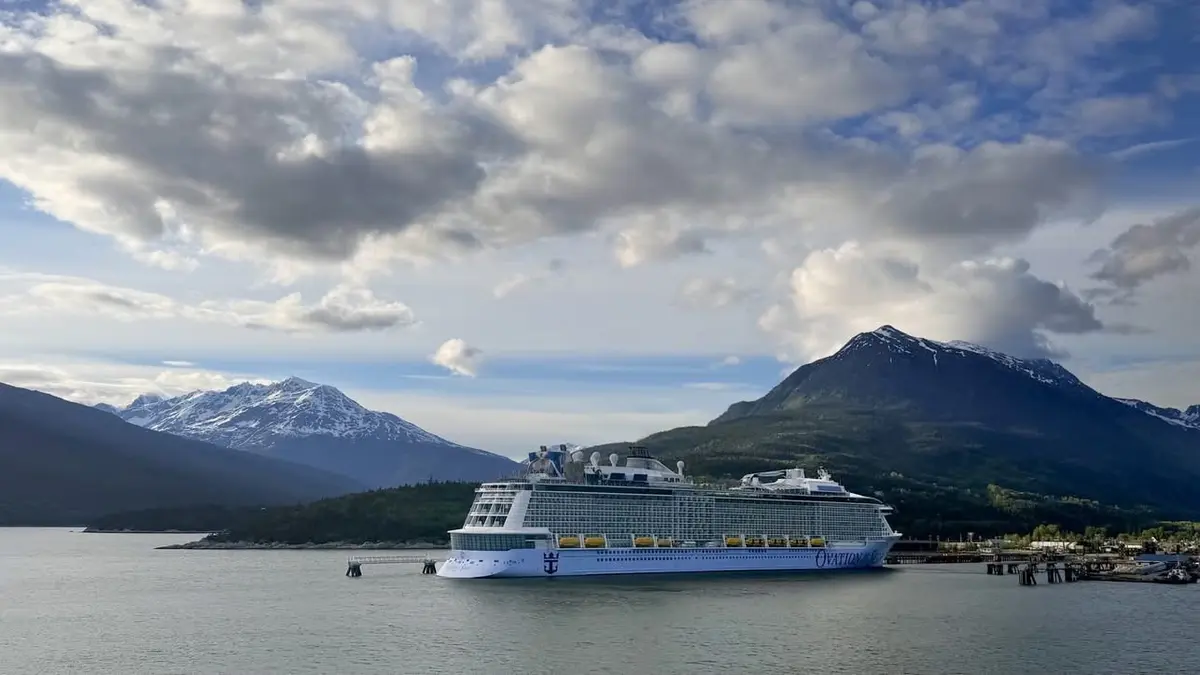 Ovation of the Seas docked in Alaska