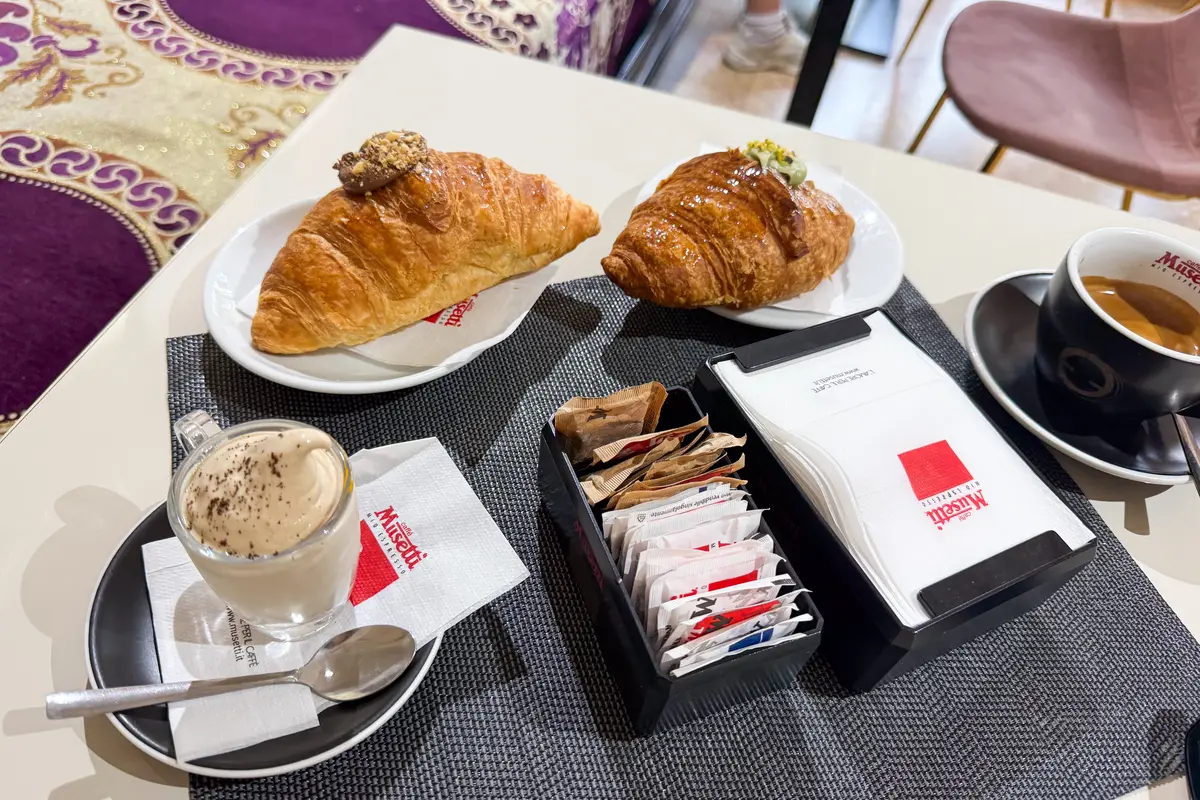 Cornetti and coffee in Italy