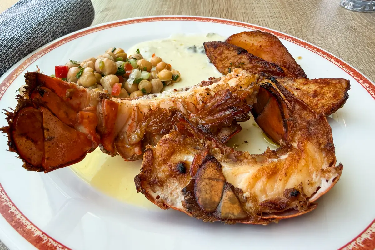 Plate of lobster tails in the Windjammer buffet
