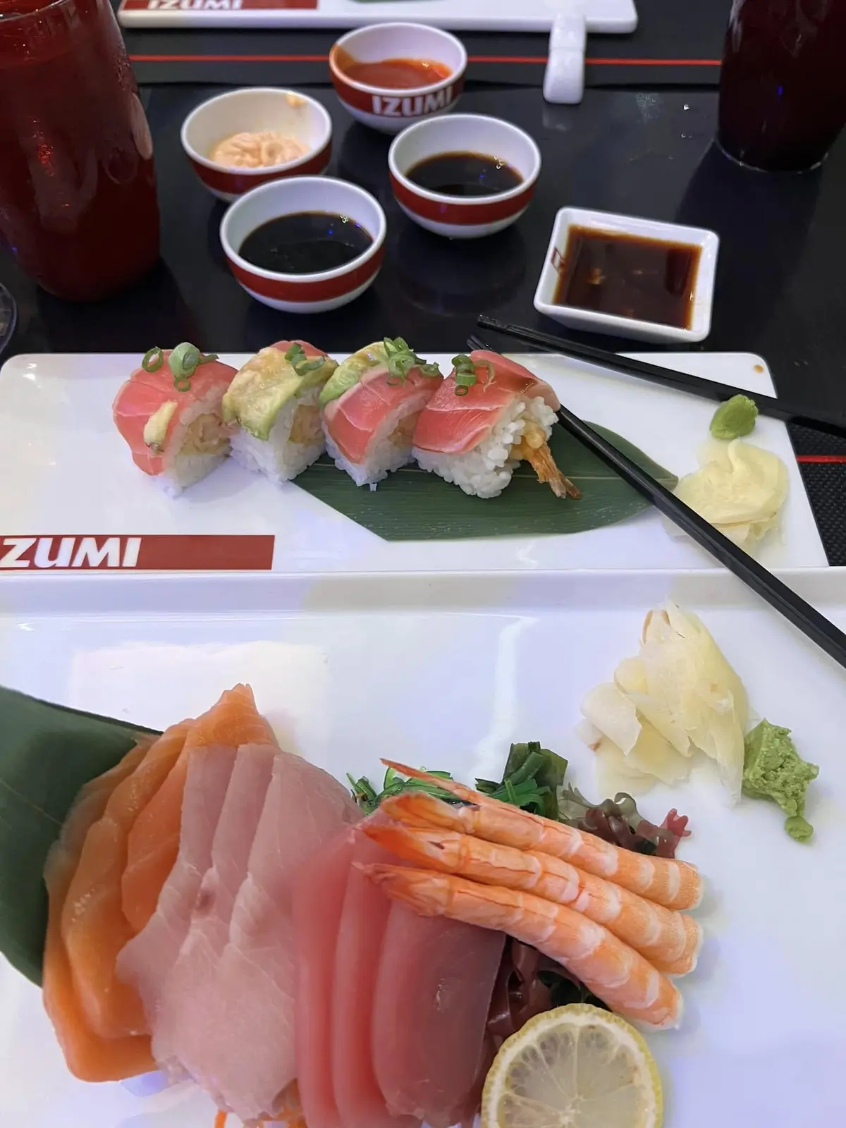 Sushi and chopsticks