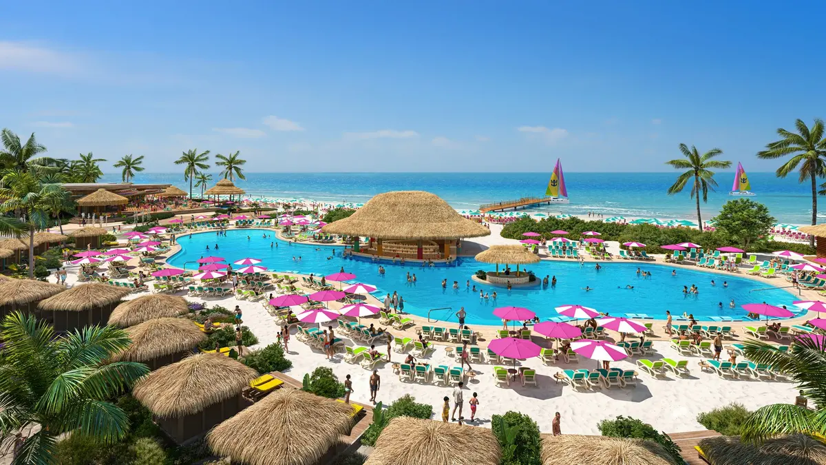 Cozumel beach club pool render