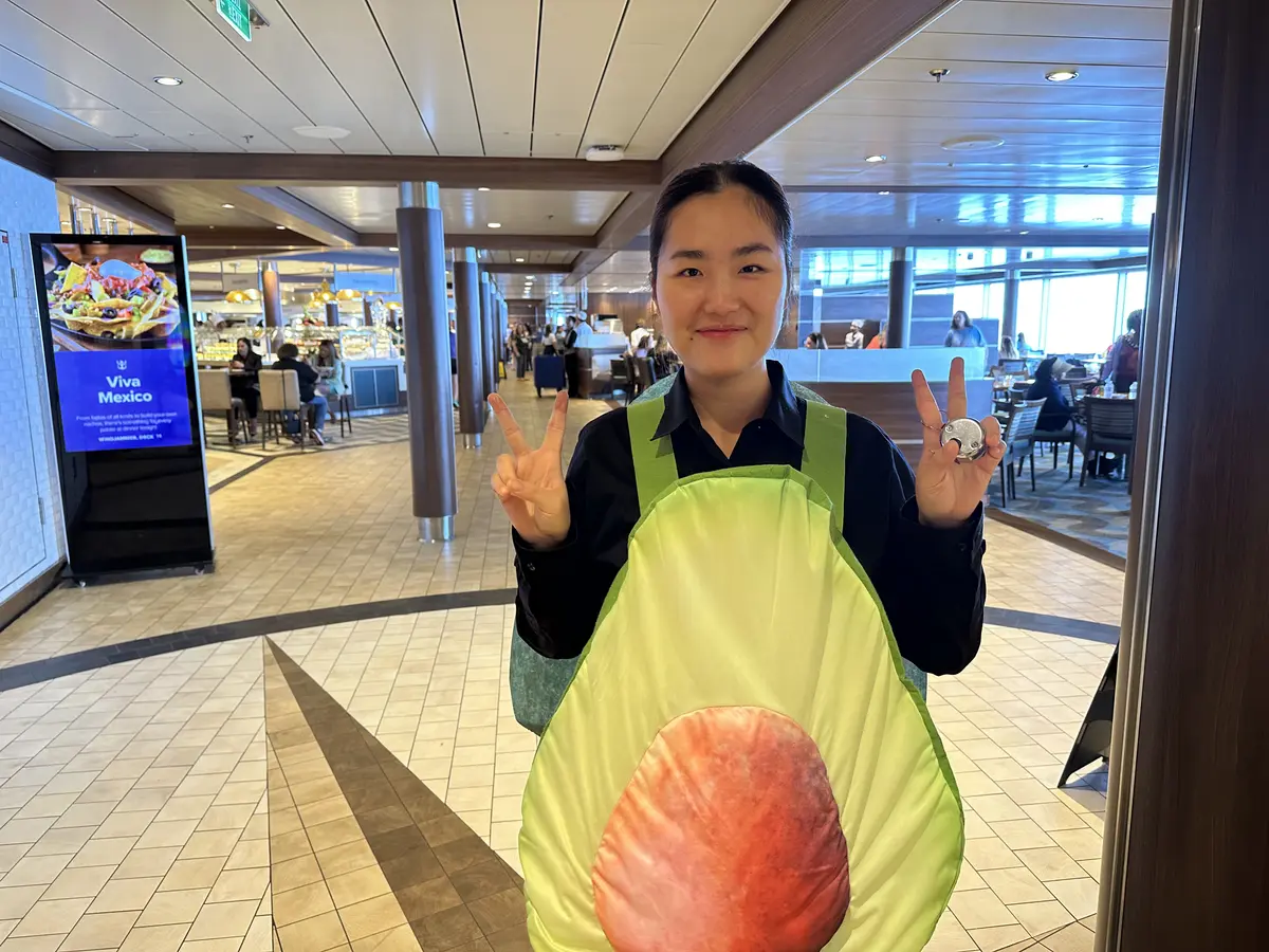 Crew member in a costume