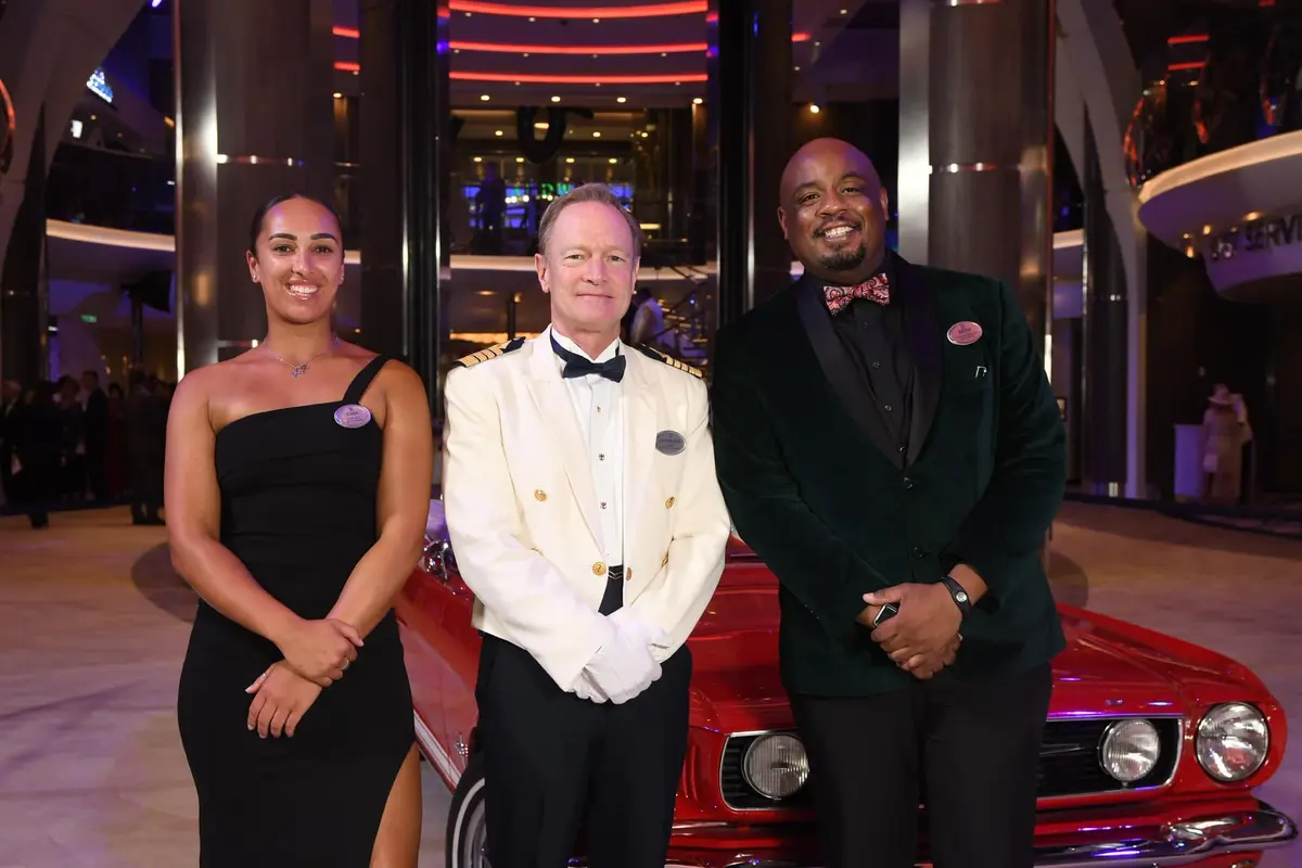 Crew members and the Captain