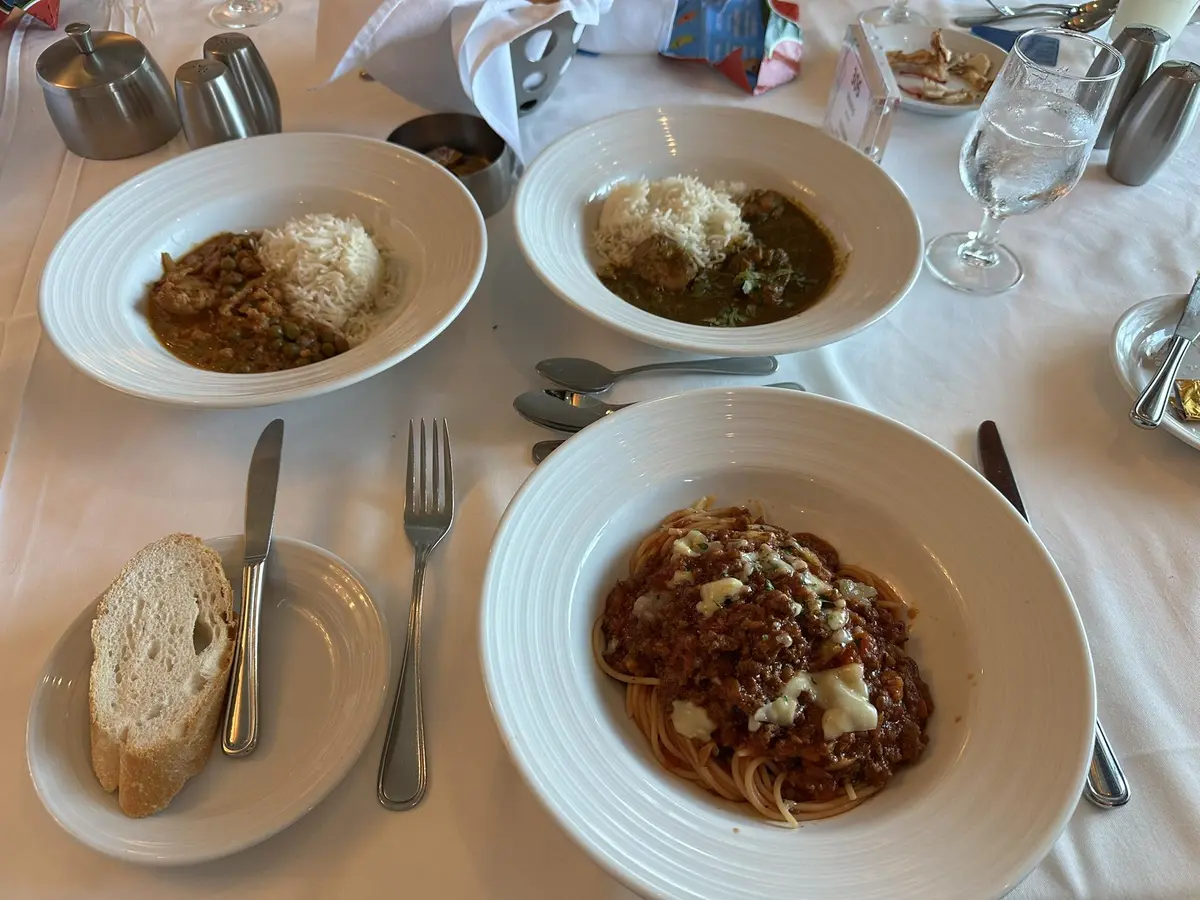 Plates of food in Main Dining Room