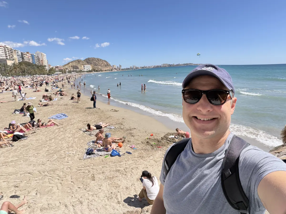 Matt at the beach in Alicante, Spain