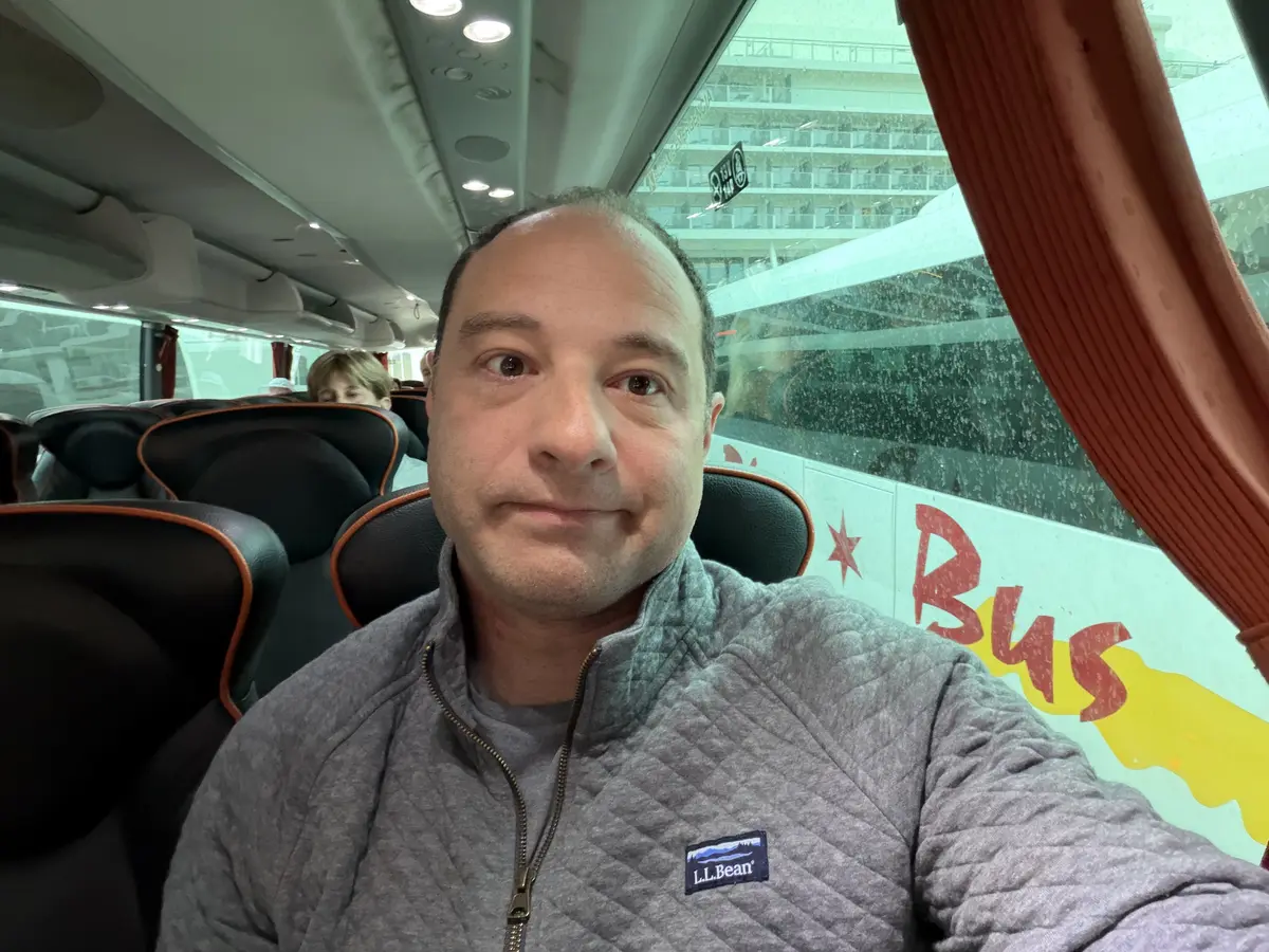 Matt on a bus