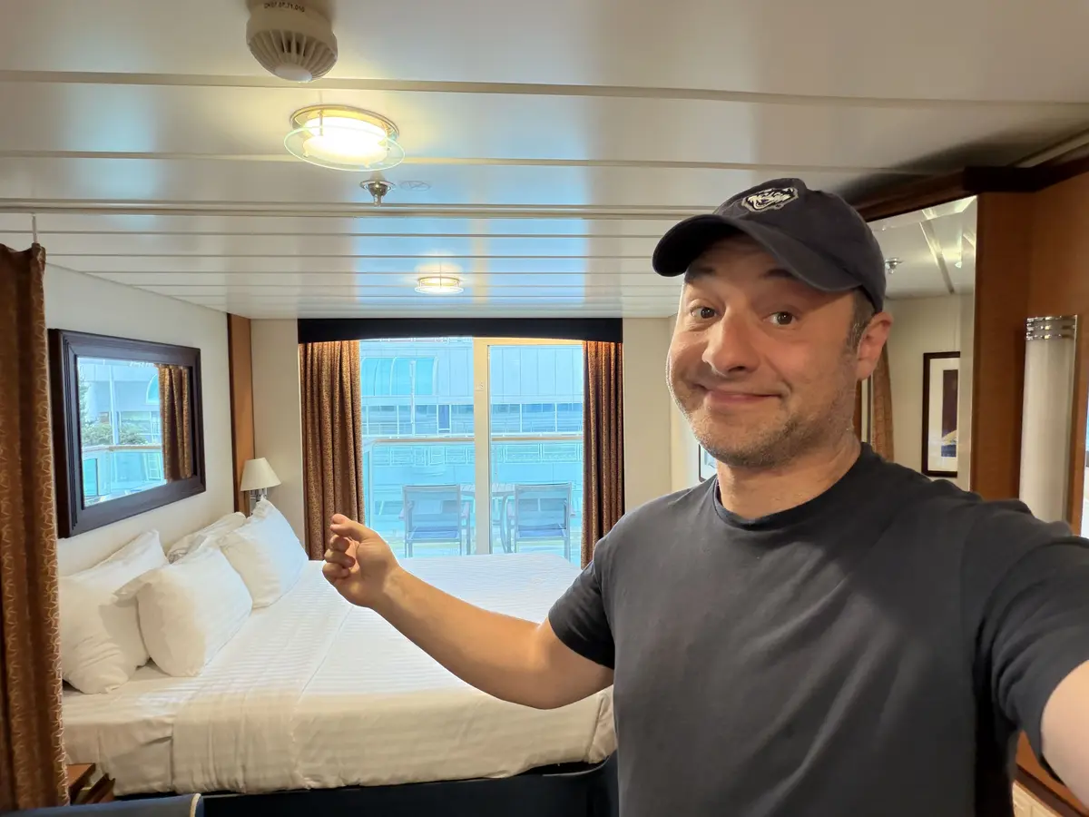 Matt in a balcony cabin