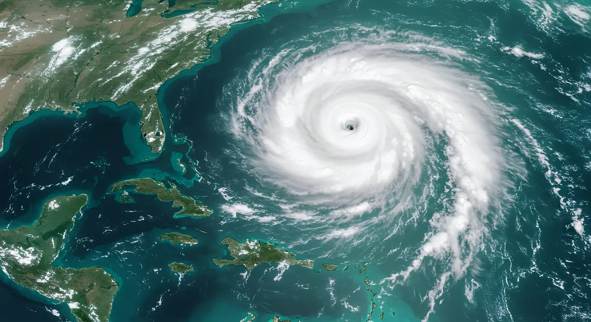 Hurricane Over Atlantic Ocean